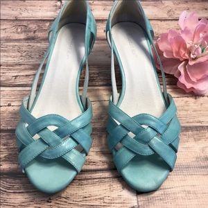 Chocolat Blu Turquoise Open Toe Shoes Size 10 - 11
